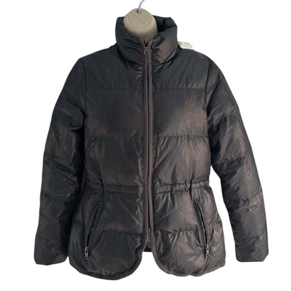 Banana Republic Women's Sz XS Black Puffer Down Fill Full Double Zip Jacket